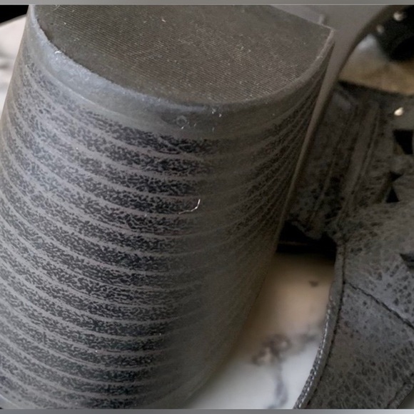 JASMIN Black Studded heel Sandals Sz 10 - Picture 8 of 8